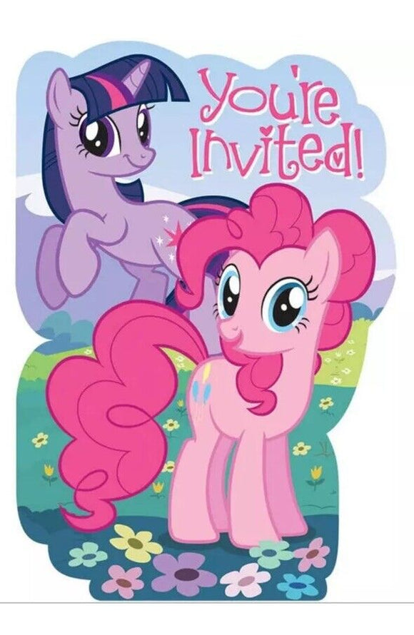 My Little Pony Birthday Postcard Invitations - Birthday Party Supplies 8 Count.