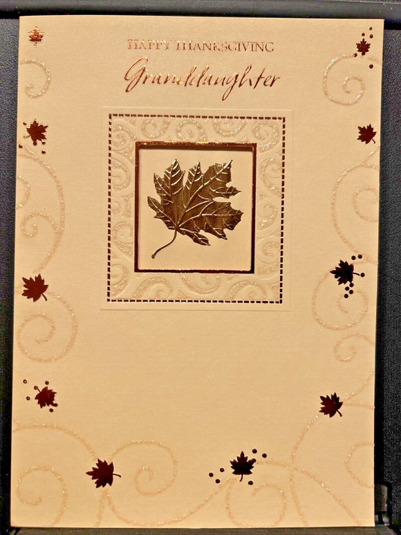 Happy Thanksgiving Granddaughter Greeting Card w/Envelope