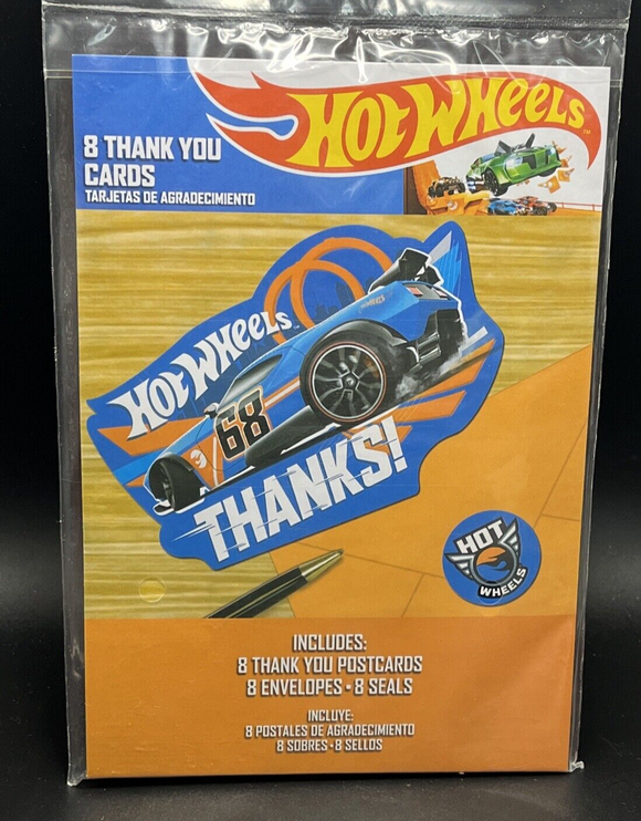 Hot Wheels Wild Racer Postcard Thank Cards (8 Count) - Party Supplies