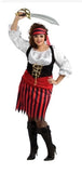 Ladies Pirate Girl Swashbuckler Wench Fancy Dress Costume Plus Size Fits 16-220