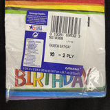 70th Birthday Rainbow 16ct Beverage Napkins Amscan Party