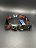 Buckle Down Seatbelt Buckle Collar  Carnage  Large 1' WVN0053