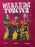 Marvel Wakanda Forever Short Sleeve Graphic Women's T-shirt - Berry Size 1X