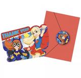 DC Super Hero Girls Party Supplies Thank You Postcards with Envelopes 8ct.