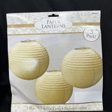 GOLD PAPER LANTERNS (3) ~ Birthday Wedding Baby Shower Party Supplies Decoration