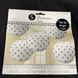 Amscan 5 in. Mini White and Silver Polka Dot Paper Lanterns (3-Pack)