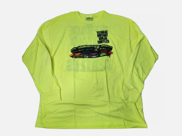 Loot Crate Loot Wear TMNT Long Sleeve T-Shirt XS  Neon Yellow Exclusive NECA NEW