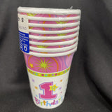 One-derful Girl Bright Stars Kids 1st First Birthday Party 9 oz. Paper Cups