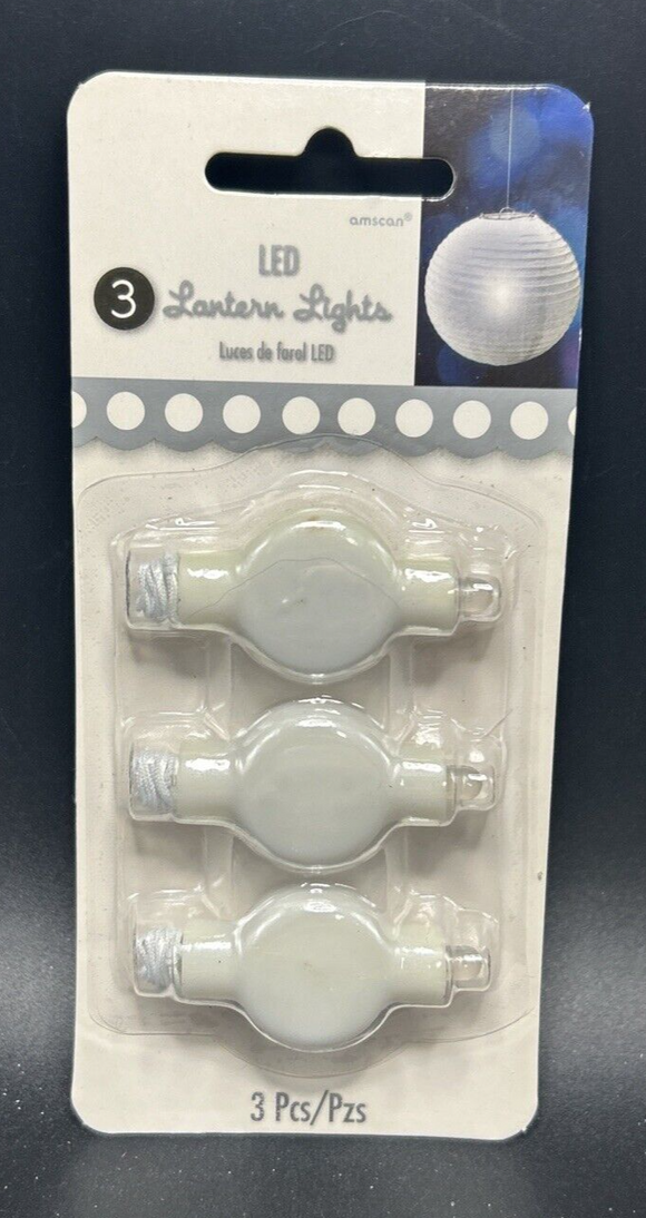 Brand New Sealed Pack of 3 Amscan LED Lantern Lights