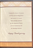 Happy Thanksgiving Handmade Greeting Card W/Envelope
