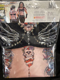 Women's Bad Gang Member Biker Printed Costume Sublimation Shirt Medium 8-10