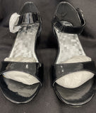 Girls size 3 Fabulous Dress Party Black Patten Shoes Bling Rhinestones Open Toe