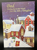 Merry Christmas Dad from Son and "Daughter" Greeting Card w/Envelope