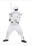 Mirror Mask White Ghost Ninja Warrior Boys Costume Size S 4-6