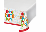 Creative Converting Birthday Fun Party Plastic Table Cover 48" x 88"