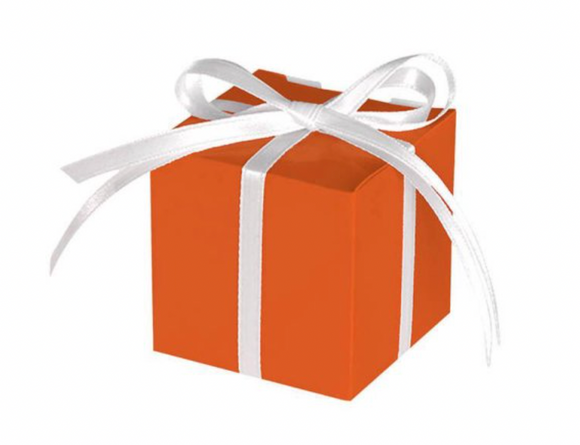 Treat Boxes Orange (12 Pack) 2.5x2.5x2.5”