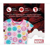 Marvel Girls' 2-Piece Snug-Fit Cotton Pajama Set, MARVEL ICONS, 8