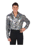 Disco 70s Style Men's Costume Shirt Plus Fits Up To 50” Chest Size0