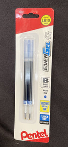 Pentel Bold 1.0mm Blue Gel Ink Refill, 2pk LR10 Refill