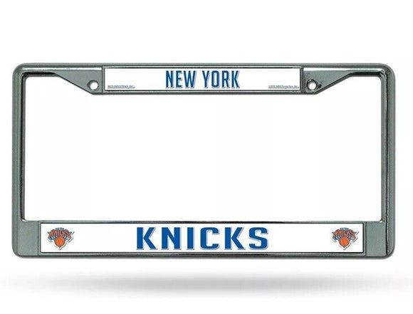 New York Knicks Premium Metal License Plate Frame Chrome Tag Cover, 12x6 Inch