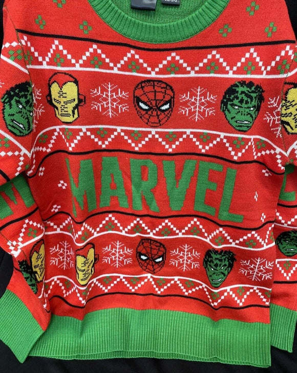 Marvel Group Heroes Kids Christmas Sweater Size XLarge 14-16