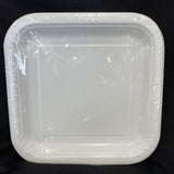 Unique Square Disposable Paper Dessert Plates, 7'', White 16Ct