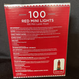 Holiday Time 100 Christmas Red Mini Lights Green Wire New