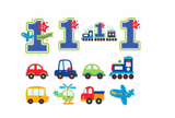 All Aboard Boy Train Car Truck Cute 1st Birthday Party Wall Decoration Cutouts