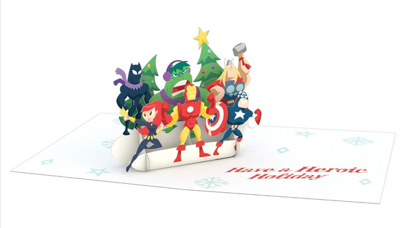 Marvel Avenger Lovepop Holiday 4 Pack Greeting Cards  One Design 3.75