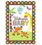 NEW~ANIMALS OF THE RAINFOREST~ 8-PAPER BABY SHOWER INVITATIONS    PARTY SUPPLIES