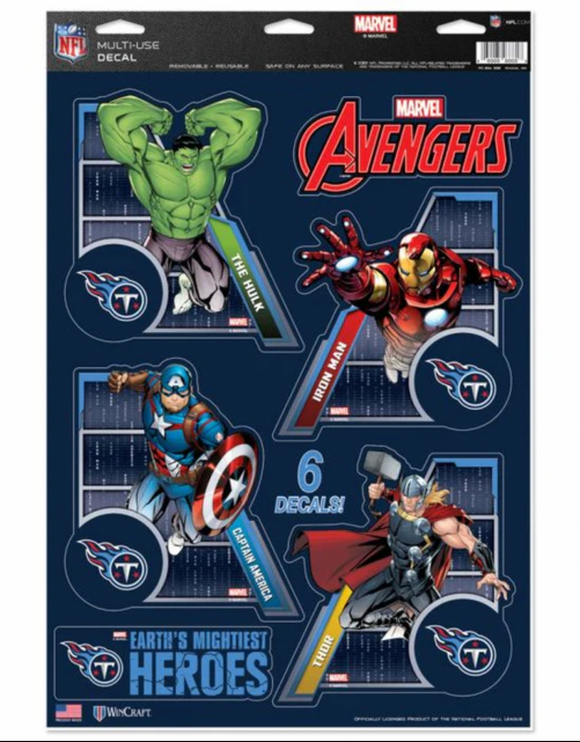 Tennessee Titans  /  MARVEL Multi-Use 6 Piece Decals 11