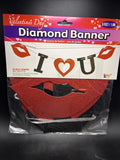 6’ Valentine’s Day Diamond Banner "I Love You"