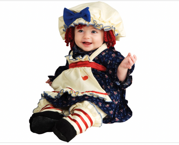 Children's Ragamuffin Dolly Halloween Costume Size 4-6, 3-4 Years