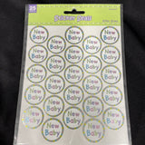 New Baby Sticker Seals Holographic great for Envelopes 25 Pieces