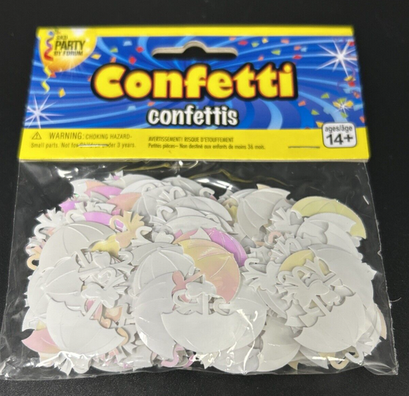 SKD Party By Forum White/Iridescent Umbrella Confetti 0.5oz. Party Supply