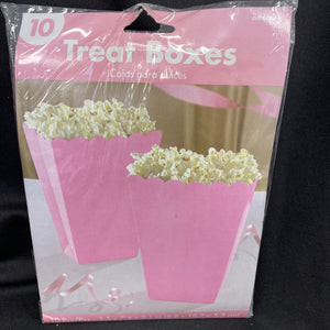 Amscan Paper Popcorn/Treat Boxes Pink 10pk 3.5”x7.4”x2.1”