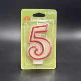DesignWare Candle # 5 White Red Trim1