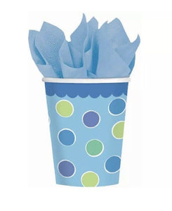 Sweet Little Cupcake Boy Blue Lil' Kids 1st Birthday Party 9 oz. Paper Cups