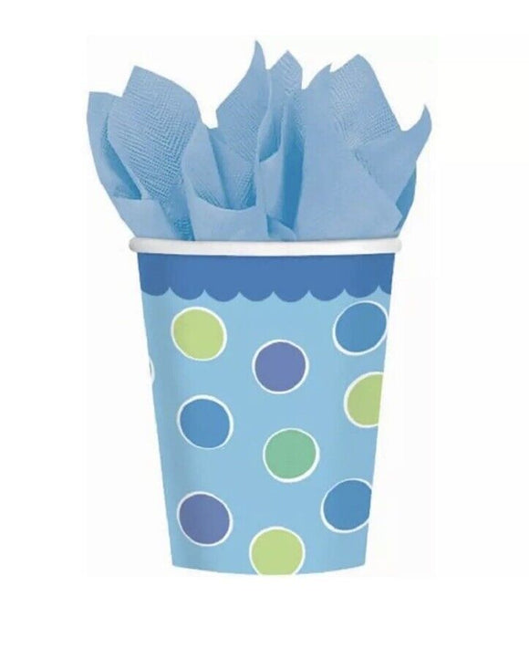 Sweet Little Cupcake Boy Blue Lil' Kids 1st Birthday Party 9 oz. Paper Cups