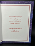 Merry Christmas Dad from Son and "Daughter" Greeting Card w/Envelope