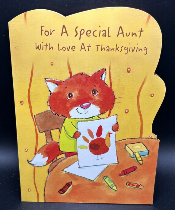 Happy Thanksgiving Aunt Greeting Card w/Envelope