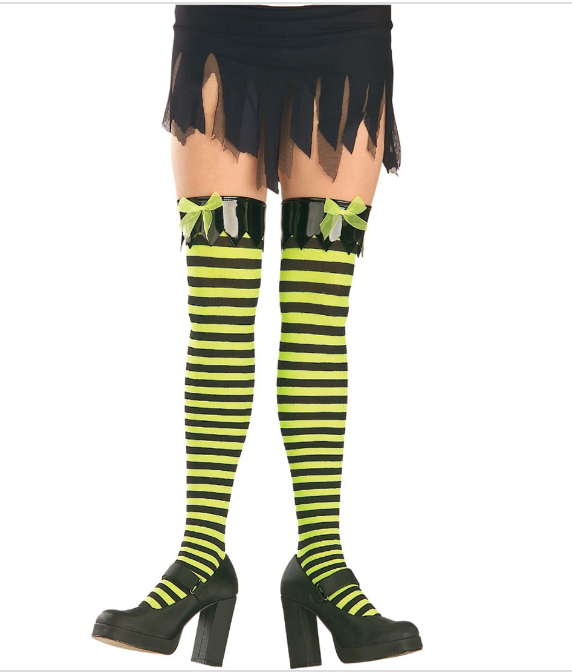 Secret Wishes Rubies 6170 Sexy Striped Thigh Highs Yellow Black OS