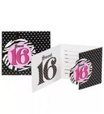 8 Super Stylish Sweet 16 Pink Black Zebra Polka Dot Birthday Party Invitations