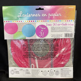 Paper Decorative Lanterns 3 Pack Pink,Blue,Green