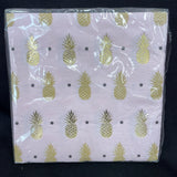 Gold Pineapple Wedding Foil Stamped 3-Ply Beverage Napkins 16 Pack Decoration