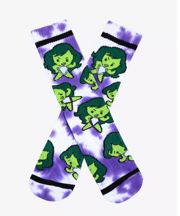 Marvel She-Hulk Chibi Allover Print Tie-Dye Crew Size 6-12 HYP