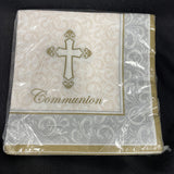 Divinity Communion 3-Ply Lunch Napkins Paper 16 Per Pack Silver Tableware