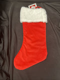 RED VELVET Initial  WHITE FUR CUFF MONOGRAM K CHRISTMAS STOCKING4