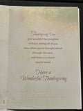 Happy Thanksgiving Granddaughter And Family Greeting Card W/Envelope