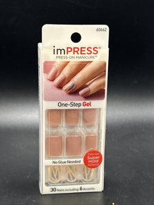 imPRESS Press-On Manicure Shimmer 30 Nails w/6 Accents